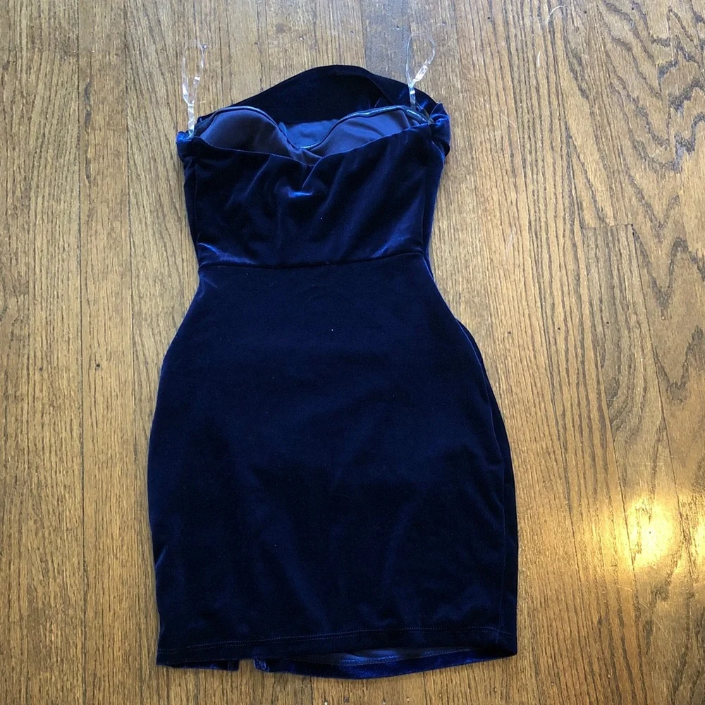 Windsor Navy Starry Mood Velvet Stretch Mini Dress